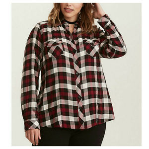Torrid Button Down Shirt Plaid Size 2X